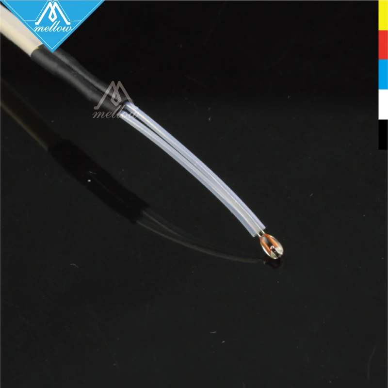 NTC 3950 100K ohm Thermistor with 1 Meter TeflonT wiring for RepRap CR-10 Anet A8 TEVO mk8 3D Printer Bed or Hot End parts