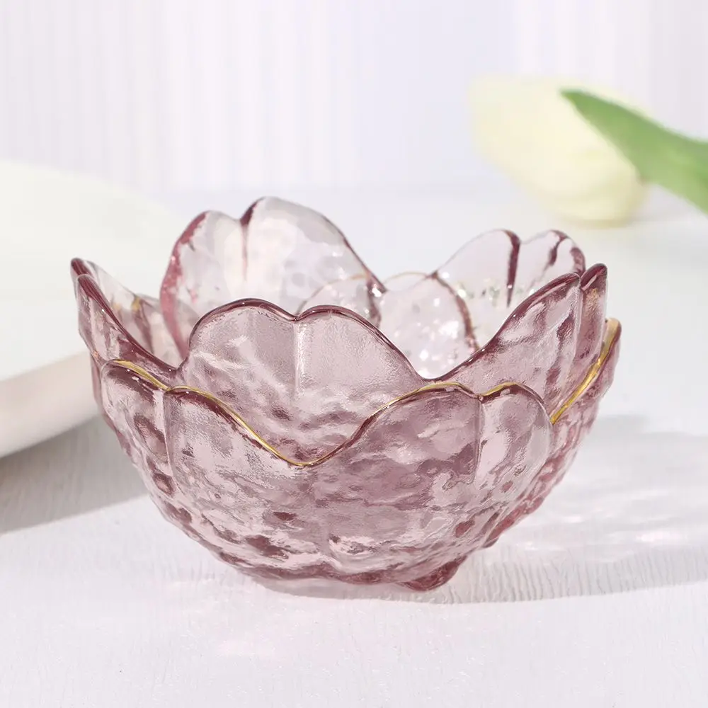 Japan Style Cherry Blossom Oil Saucer Bowl Seasoning Plate Small Glass Dish Sauce Bowl Vinegar Dish Storage Container Tableware