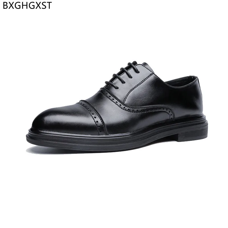 

Black Brogues Men Dress Shoes Leather Oxford Luxury Designer Shoes Men High Quality Brown Office Shoes for Man 2024 Chaussure