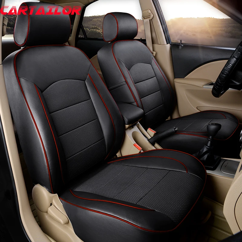 

CARTAILOR Cowhide & Artificial Leather Car Seat Cover Set for Kia Opirus Seat Covers Cars Accessories Auto Cover Seats Protector