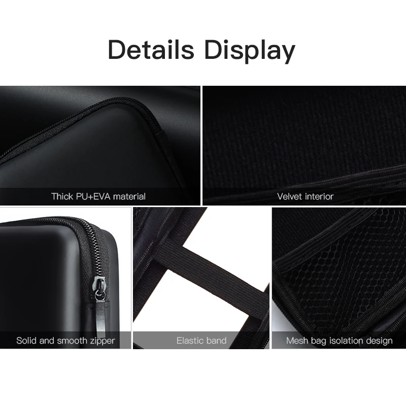 Vention Storage Case Power Bank Case Box for 2.5 Hard Drive USB Cable Headphone Case External Storage Carrying SSD HDD Case