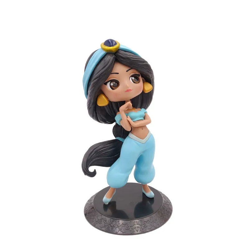 Disney Q Posket Figurine Princesse Tangle Rapunzel Ariel Elsa Mermaid Bella Figure Toys Cake Car Decoration Birthday Gift