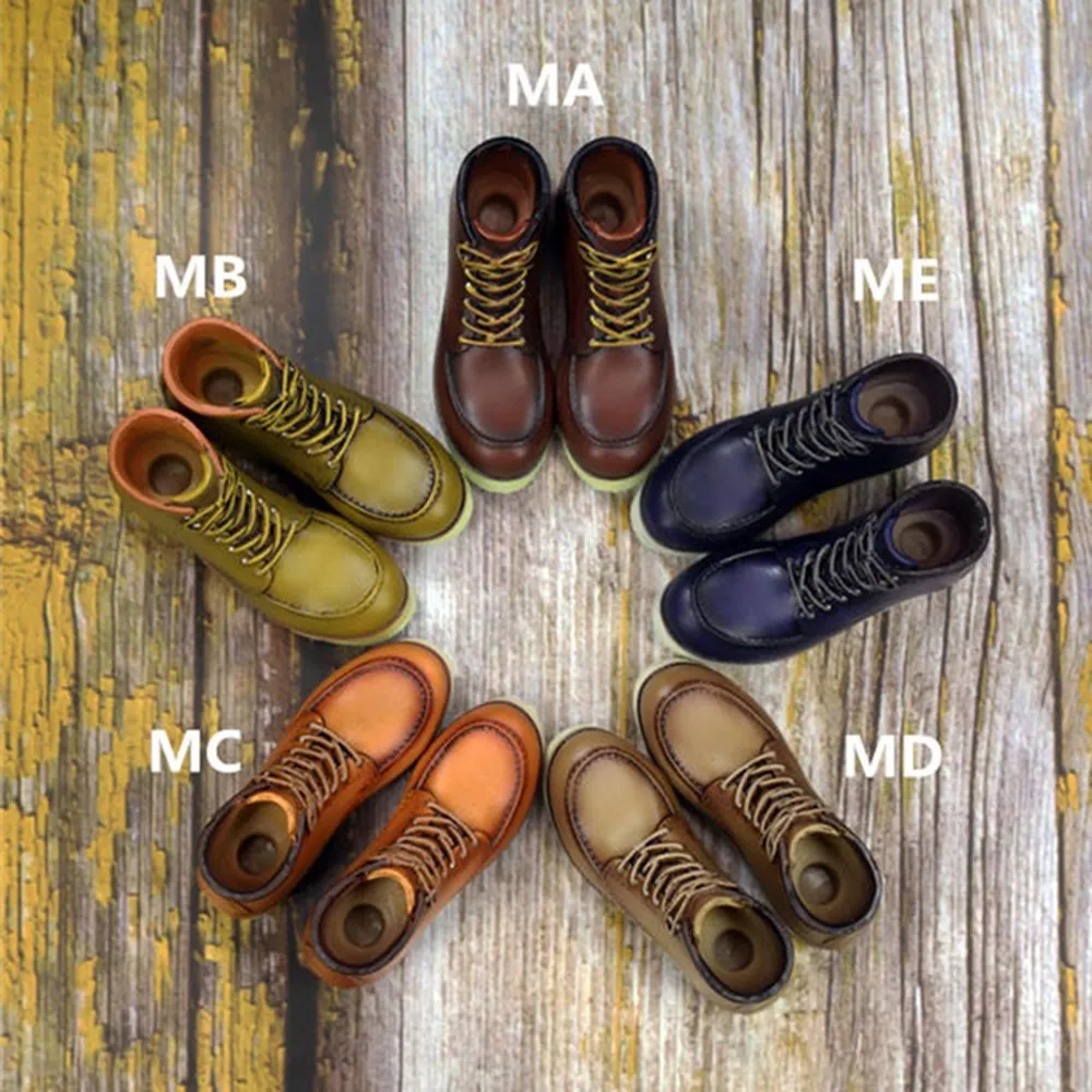 

SK005 1/6 Scale Male Shoes Men's Retro High-top Locomotive Boots PVC Model 5 Colors for 12'' Action Figure Body