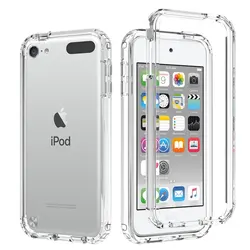 Crystal Clear 2 in 1 Shockproof Transparent Cases Hard Bumper Soft TPU Protective Cover for iPod Touch 5/Touch 6/Touch 7 Case