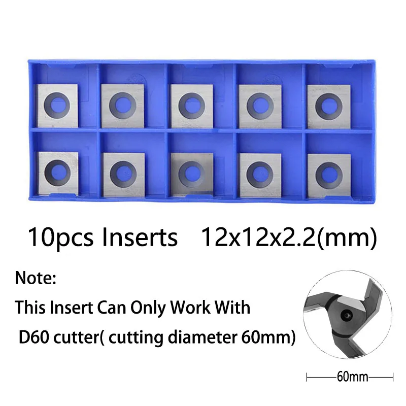 Dreanique 3-Fluit Houtschaafbit 35mm 60mm Snijdiameter 8mm 12mm Schacht Spoilboard Oppervlaktefrees Insert Carbide Plaat
