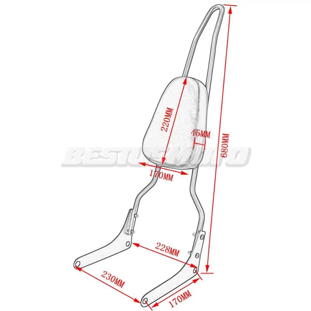 Motorcycle Rear Passenger Backrest Sissy Bar For Honda Rebel 250 CA250 CMX250 CMX250C All Year