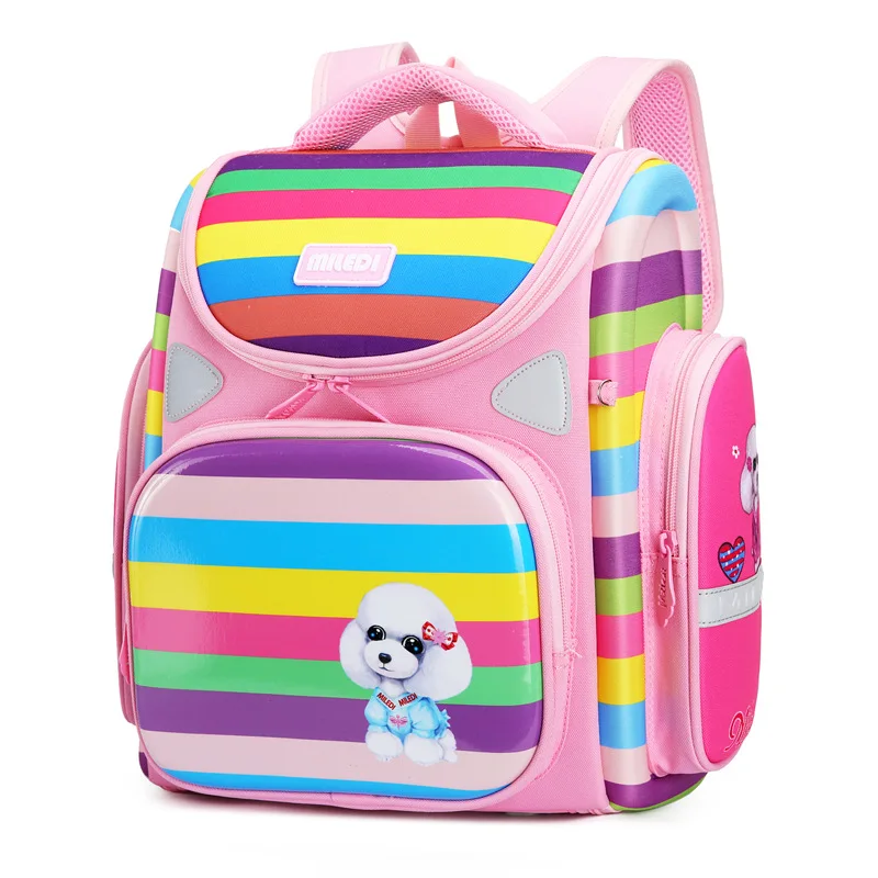 Imagem -05 - Bolsas Escolares Unicórnio dos Desenhos Animados para Meninas Mochila Espacial Infantil Mochila Ortopédica Dobrável Escola Primária