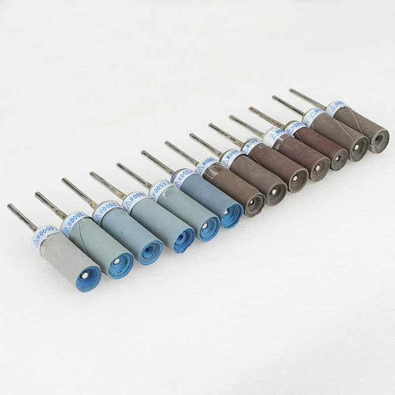 HOT Sale Professional 13pcs Cylinder Sandpaper Rod Electric Polishing Grinding Head Sandpaper Rod Jewelry Making Tool