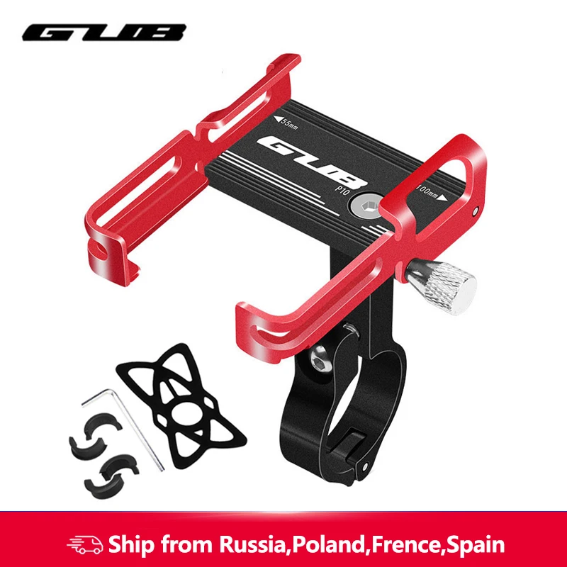 

GUB New Aluminum Bike Phone Holder Bicycle Phone Mount Holder Stand Anti Slip Motorcycle Handlebar Clip for 3.5" to 7.5" Phone