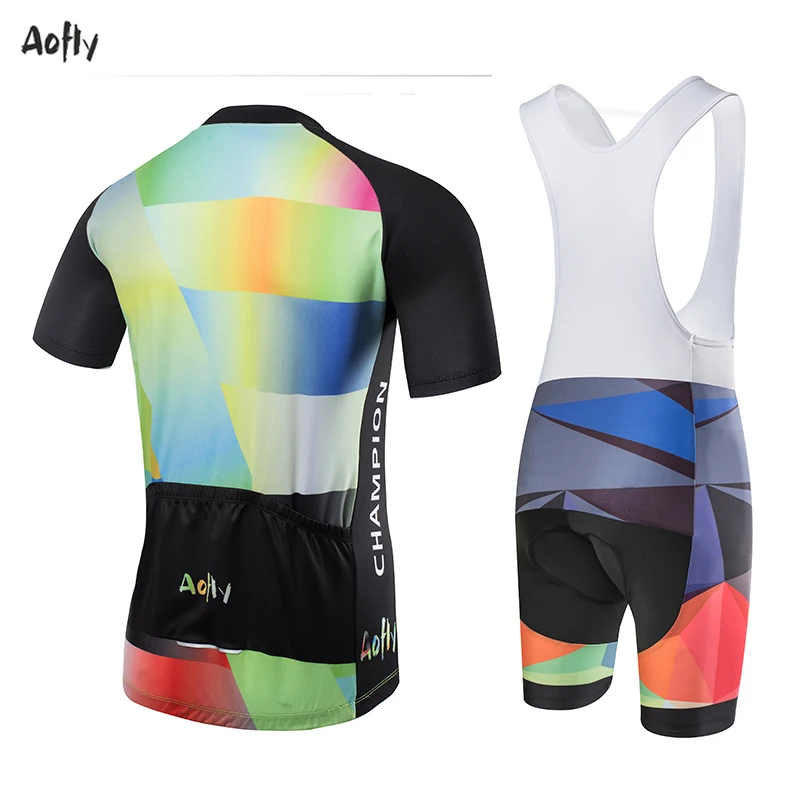 Summer Men's Cycling Jersey Mountain Bike Jacket Short Sleeve Bicycle Shirts Gel Bib Shorts