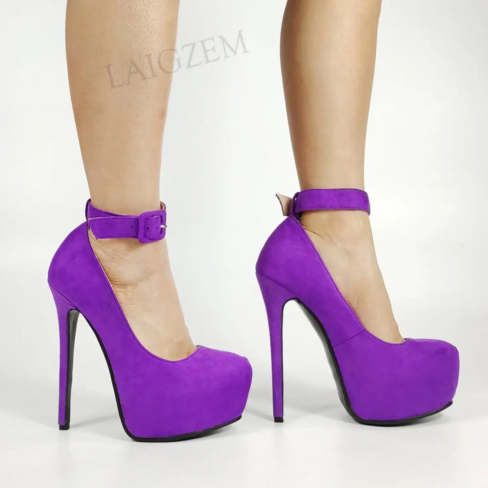 

LAIGZEM 4-сезонные женские туфли-лодочки на платформе, босоножки на высоком каблуке-шпильке, вечерние, свадебные, клубные, женская обувь, большой размер 44 45 48 52