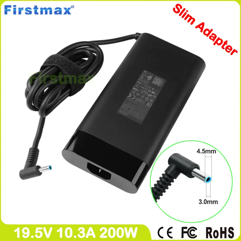 19.5V 10.3A 200W Charger for HP Victus Gaming 16-d 16-e 16-d0000 16-d1000 16-e0000 Laptop Adapter Power Supply ADP-200HB BA