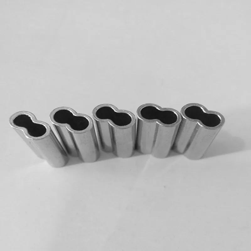 50pcs Fishing Wire Tube Brass Fishing Double Single Barrel Crimping Sleeves Tackle Connector High Strength Fishing Accessories