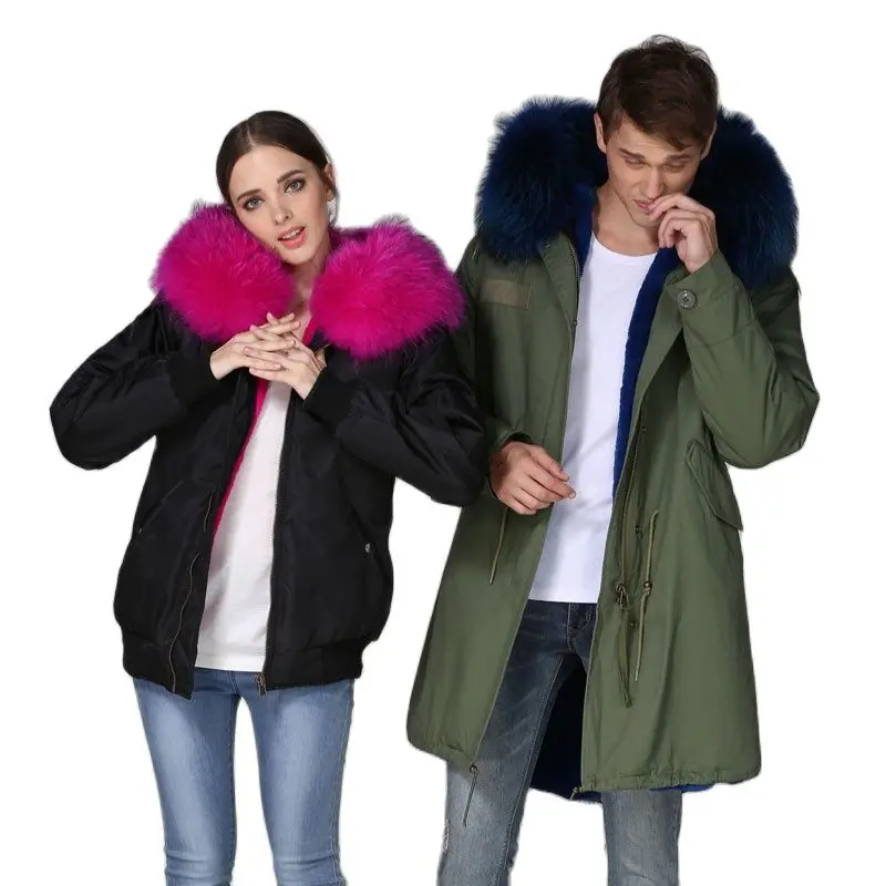 

Black Bomber Rose Pink Waterproof Mini Mrs Wear, Green Miltary Blue Fake Fur Long Coat