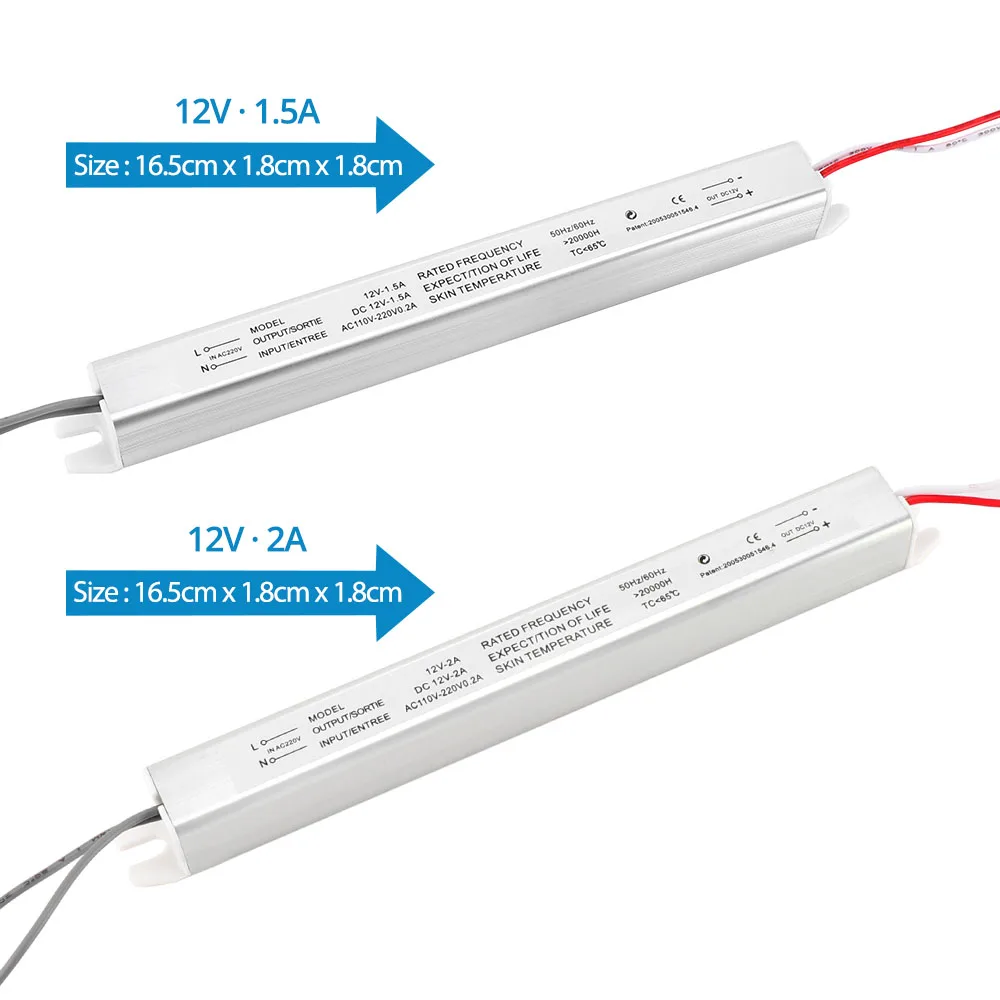 12V LED Transformer Power Supply Switch Adapter AC 110V-220V 1.5A 3A 5A LED Driver Ultra thin Power Supply for Led Strip Lights