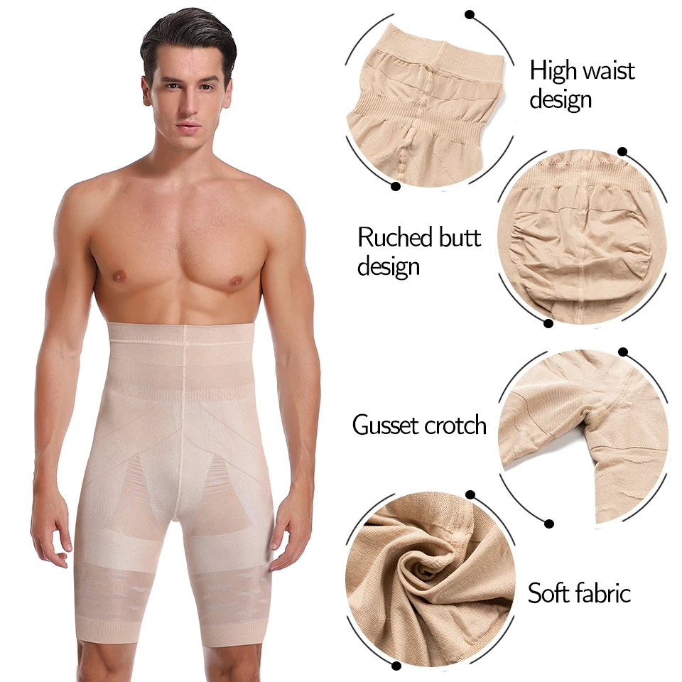 Männer Body Shaper Bauch-steuer Shorts Shapewear Bauch Gürtel Boxer Briefs Hohe Taille Abnehmen Unterwäsche Bein Kompression Höschen