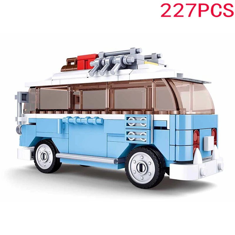 City Street Van Mini Friends Camper Car London Double Decker Bus modello creativo Building Blocks veicoli figure ragazza giocattoli per bambini