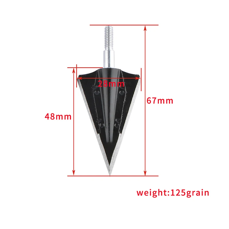 6/12pcs 125 Grains Archery Arrowhead Arrow Points Tips Universal Thread Blade Arrow Heads Bow and Crossbow Hunting Accessories