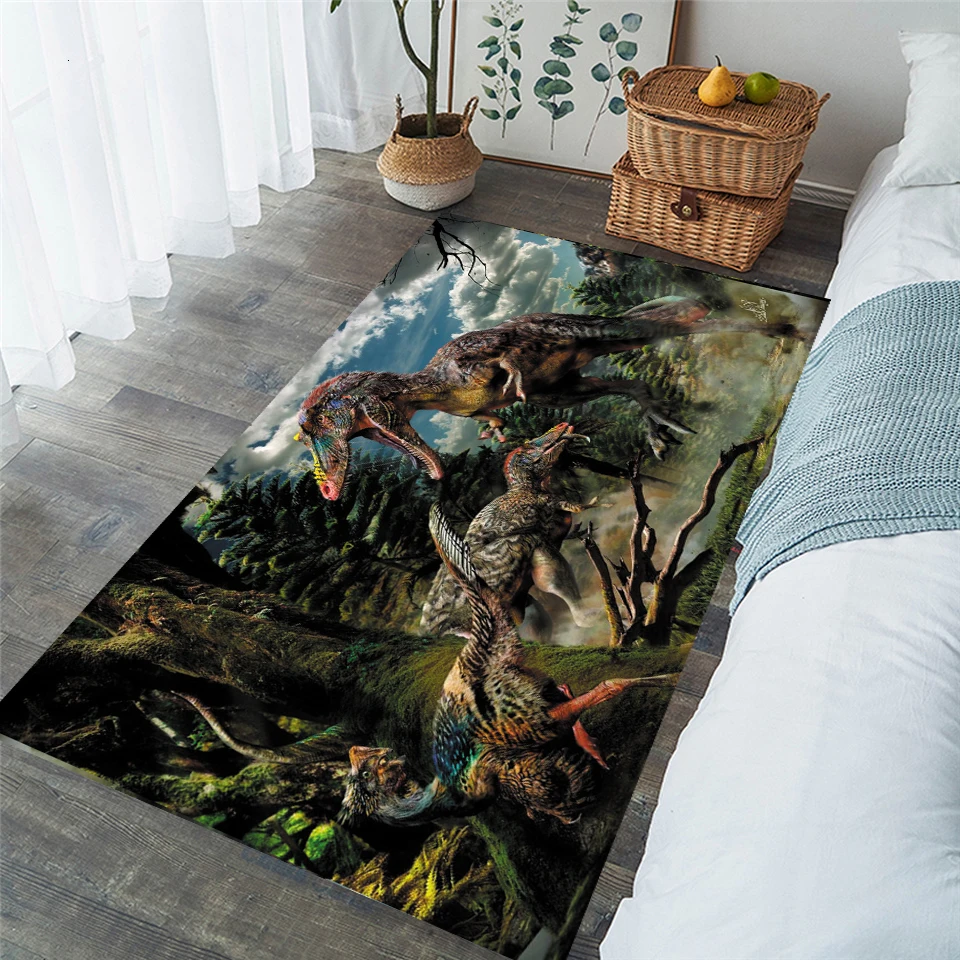 Nordic 3D Dinosaur carpet kids living room sofa bedroom play mat cartoon parlor large carpets hallway door mat customized 0016