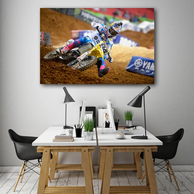 Supercross Motorbike Dirtbike Motorcycle Race Racing Sport Posters Canvas Prints Wall Art Painting for Living Room  Decor