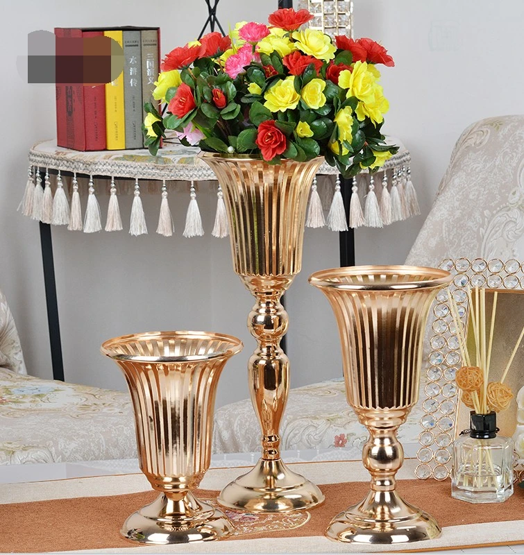 

3pcs European Decorate Ornaments Family Living Room Vase Wedding Flower Ware Hotel Bar Dining Room Table Centerpieces Decoration