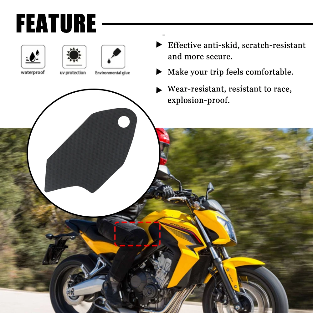 Autocollants antidérapants pour réservoir de moto, protection latérale de Traction au genou pour HONDA CB650F CB 650F CB650 F 2014 2015 2016 2017