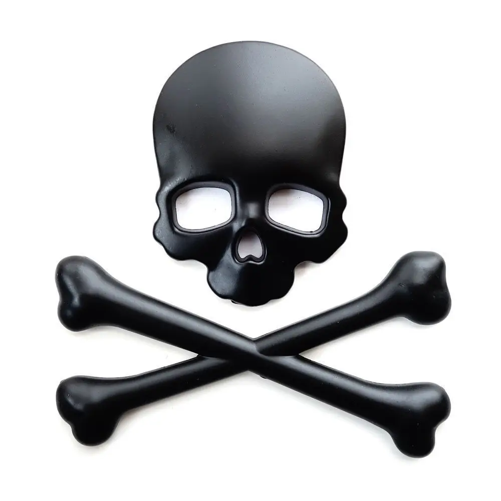 3D Crossbones Skull Demon Metal Logo Emblem Badge Decal Tank Sticker for Harley Honda Kawasaki Suzuki Yamaha DUCATI CUSTOM