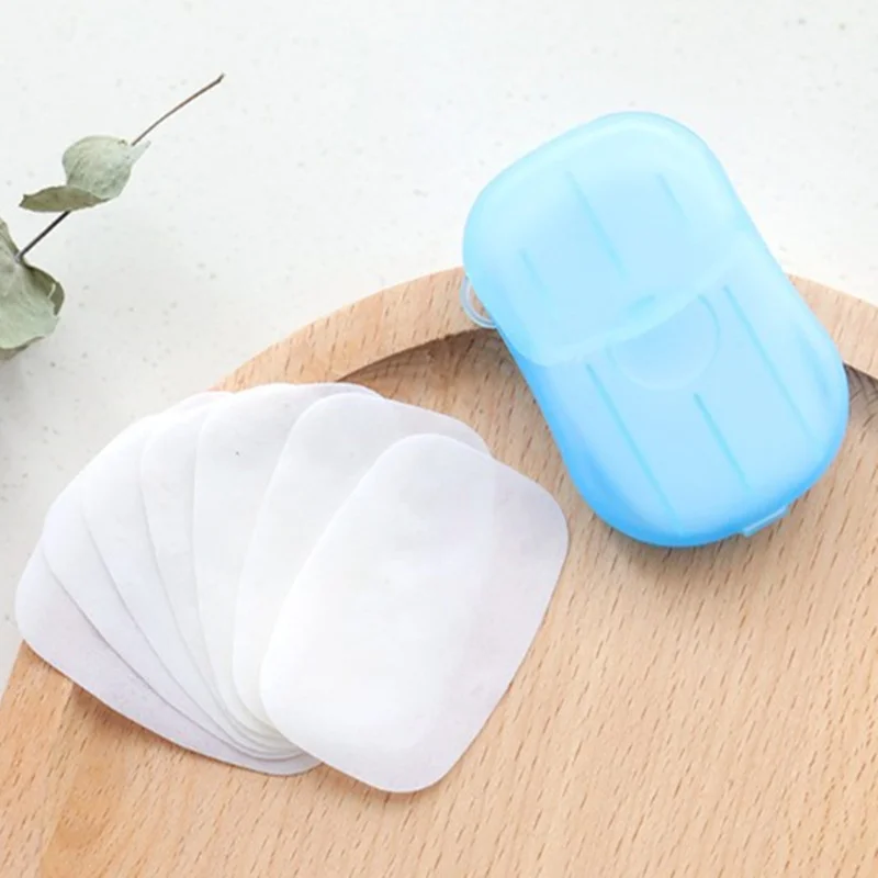 1 Box New Portable Hand Wash Paper Soap Travel Camping Fragrance Foam Paper Soap Bathroom Cleaning Tools