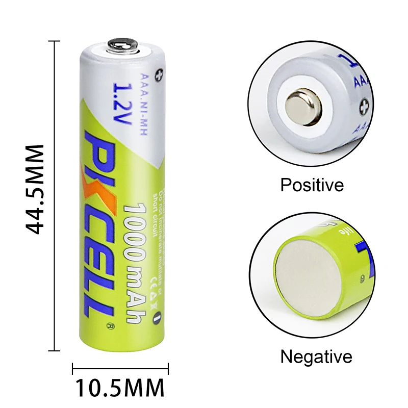 10PCS PKCELL NIMH AAA Rechargeable Battery 3A 1.2V 1000mAh Battery NI-MH for Flashlight Toys