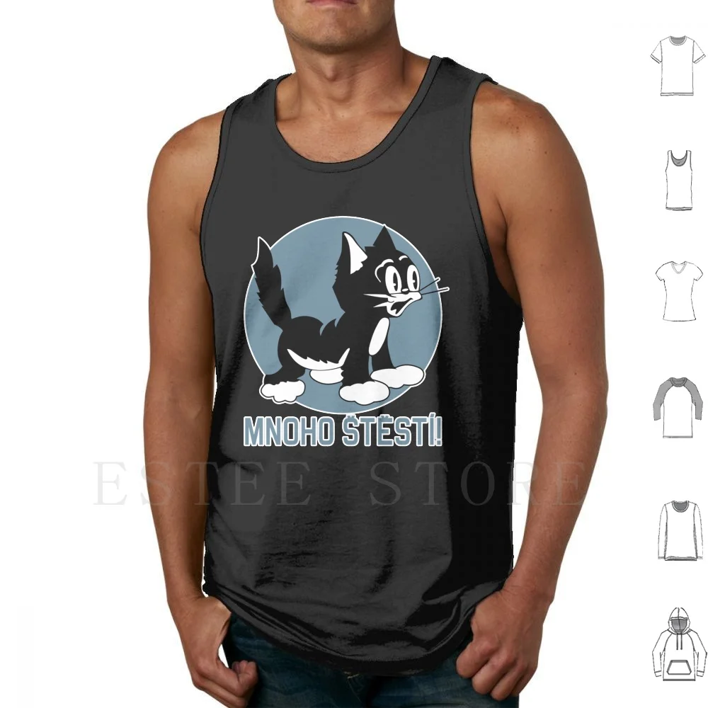 Mnoho Stesti! ( Good Luck! )-Clean Style Tank Tops Vest Sleeveless Pzd Pzd501 Ww2 Air Force Fighter Command Fighter Squadron