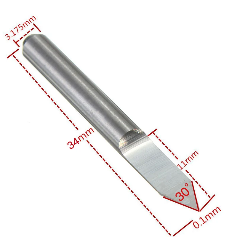 New 10PCS V-shape Carbide PCB Board 0.1mm 30 Degree Engraving Bits CNC Router Tool Engraving Tools Cutting Milling