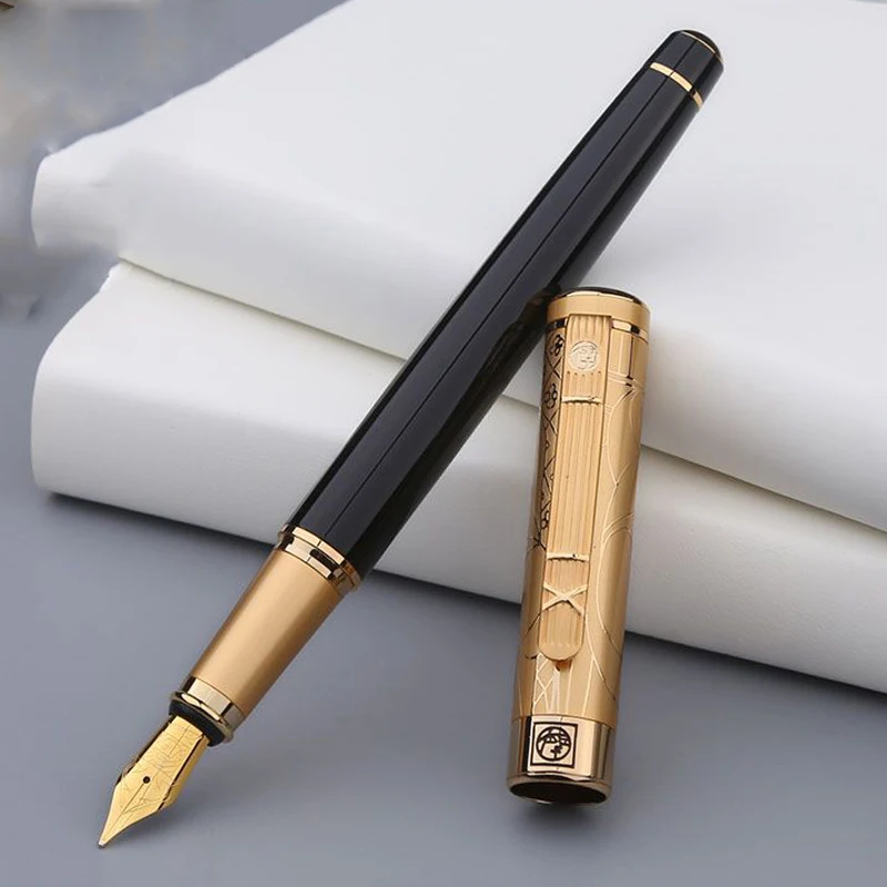 High Quality Metal Pimio 902 Fountain Pen Black Golden eagle Titanium Nib Stationery Office School Supplies Ink Pens New