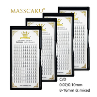 Wholesale 12 lines 3D 4D 5D 6D premade fans russian volume mega lashes 8-15mm & mix length faux mink premium eyelash extensions