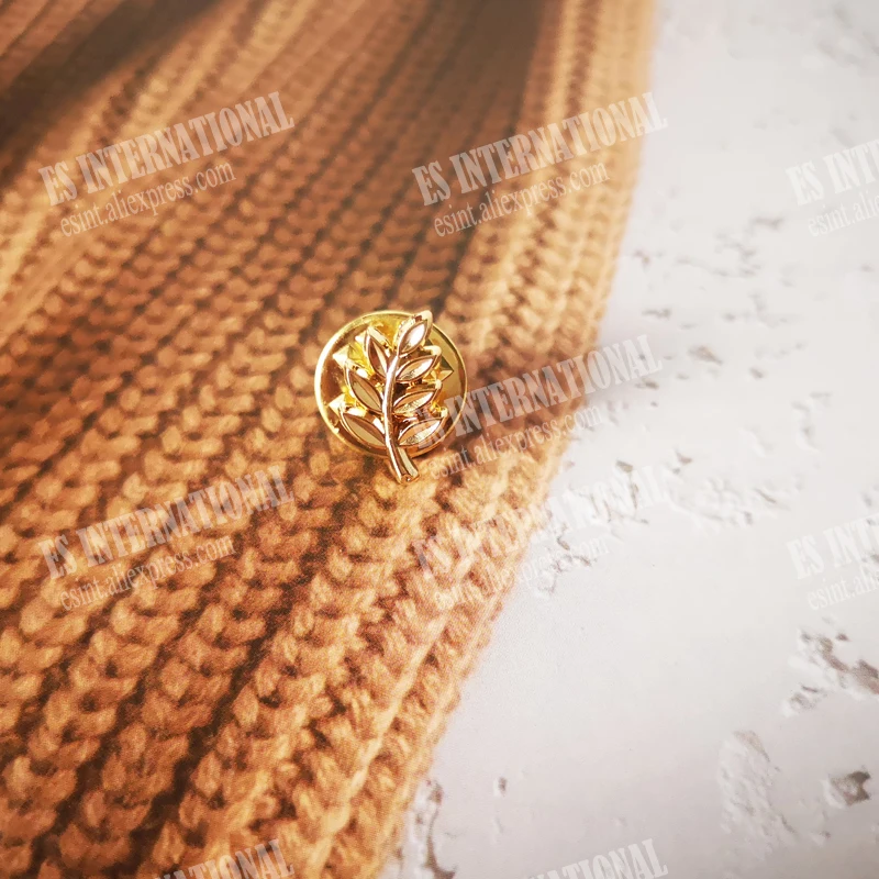 Masonic Lapel Pins Badge Mason Freemason BLM29c  size 0.8*1.3cm Olive branch peace Free stonemason  symbol  ins creative