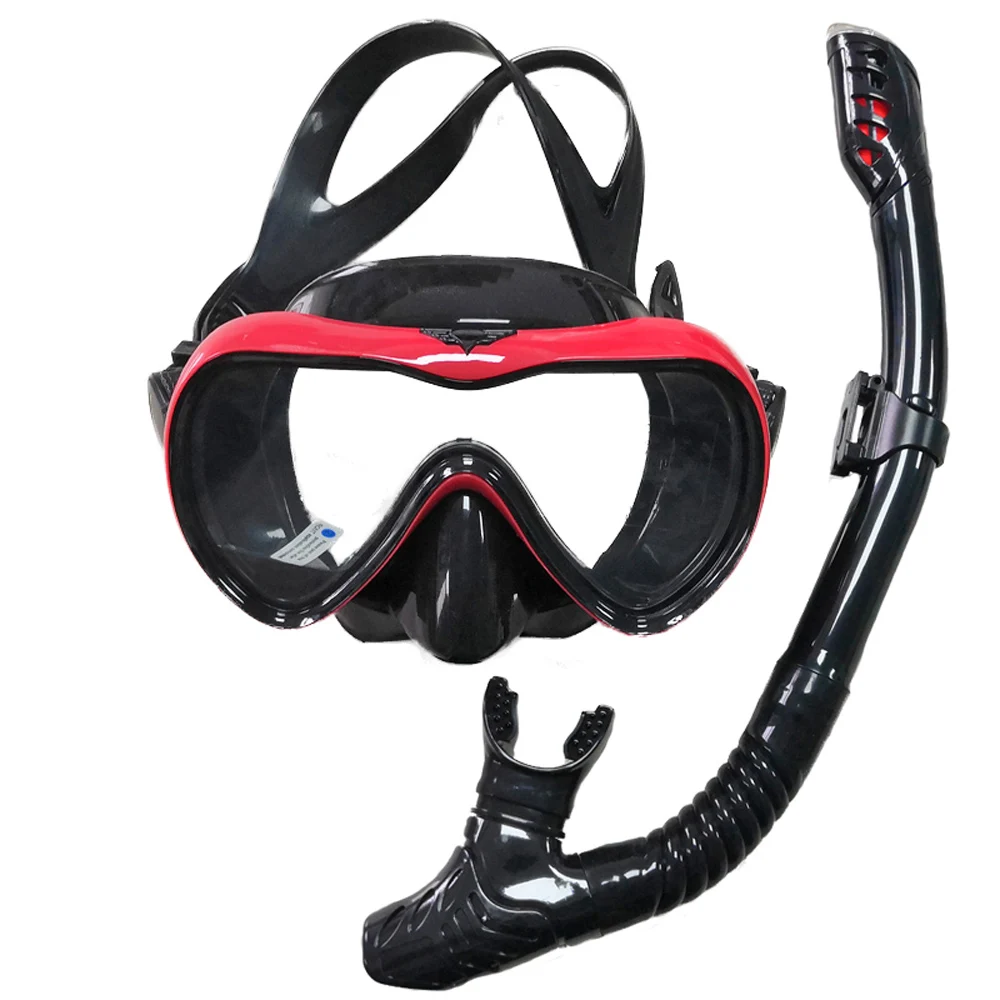 Dry Snorkel Set Diving Mask Anti-Leak Anti-Fog Tempered Glass Lens Adjustable Snorkeling Set Scuba Diving Swimming  Snorkel Kit