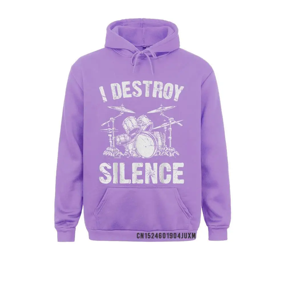 I Destroy Silence Drumming Vintage Drummer Drumset Drum Set Manga Men Sweatshirts Normal Hoodies Family Hoods Long Sleeve