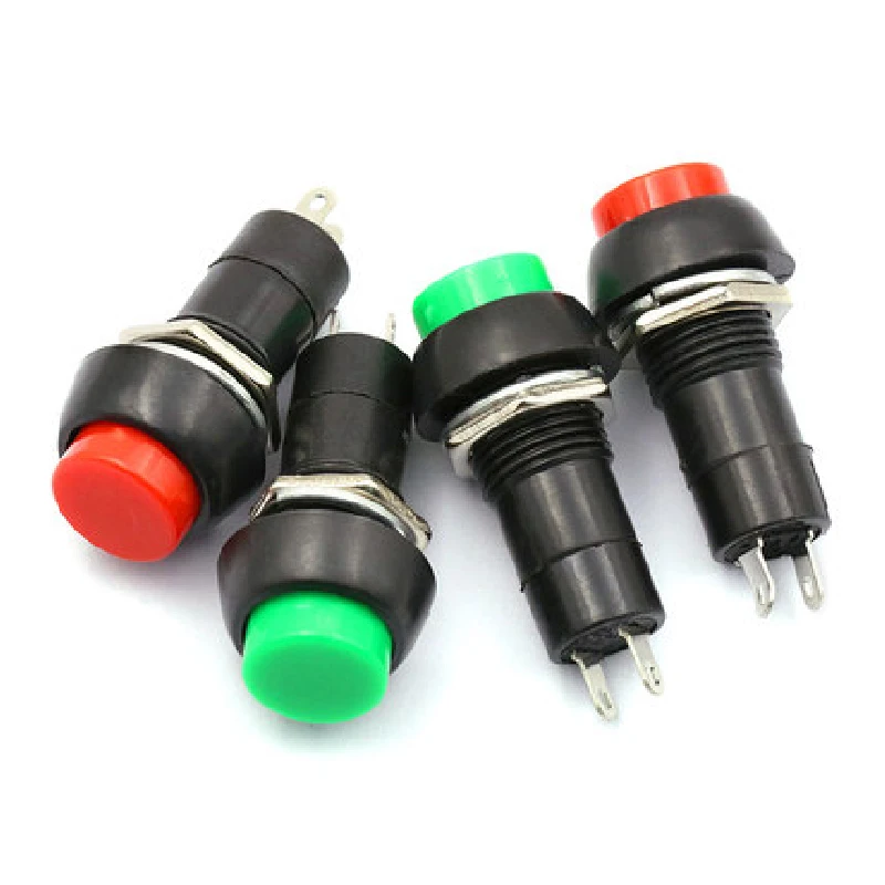5Pcs PBS-11 Zelfsluitende/Momentary Switch Lockless Drukknop 12Mm Rood Groen