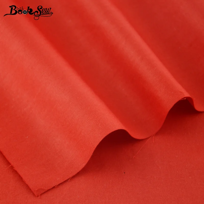 Booksew Telas De Algodon Para Patchwork Cucito Tessuto Twill Classico Rosso di Colore Solido 100% Cotone Materiale Tecidos Para Costura