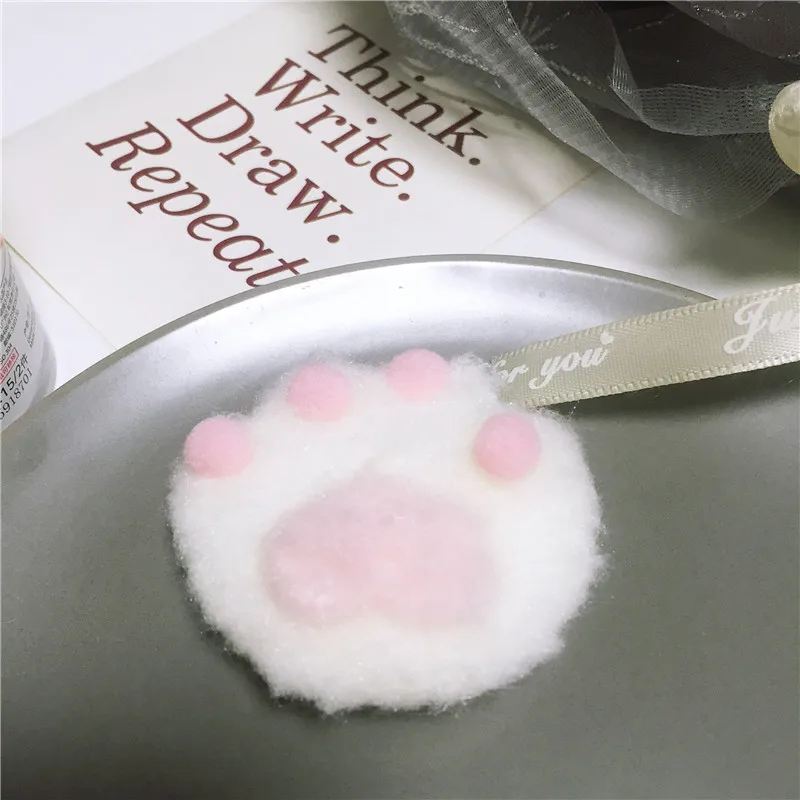 10pcs/lot DIY Handmade cute cat PAWS in three colors   Padded Patches Appliques For Clothes Sewing Supplies DIY Hair Decoration