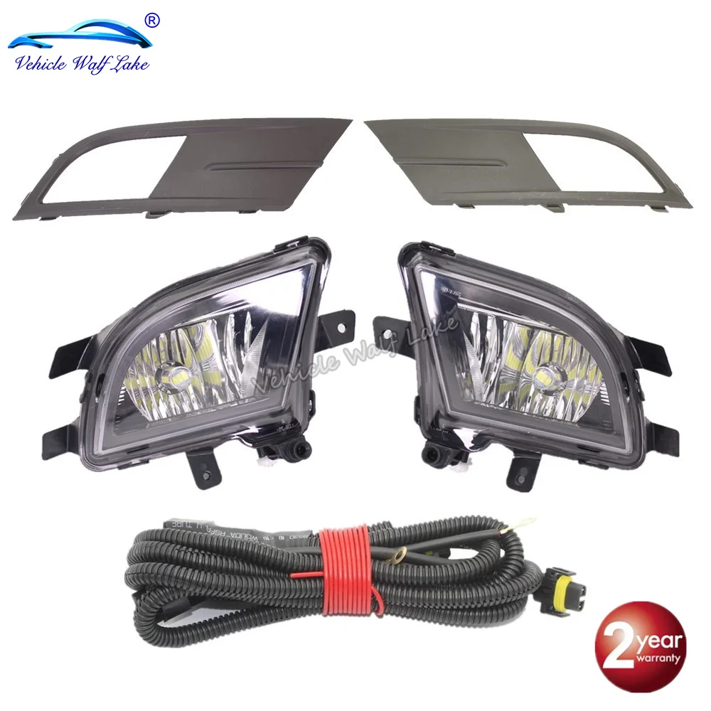 For VW Jetta 6 A6 MK6 2015 2016 2017 2018 Car-Styling Front Bumper LED Fog Light Fog Lamp + Wire +Fog Light Grille Cover Kit