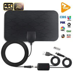 80 Mile aralığı anten 4K dijital HDTV iç TV antenas con ampliampliseñal Booster activo İç HD TV yarıçapı sörf
