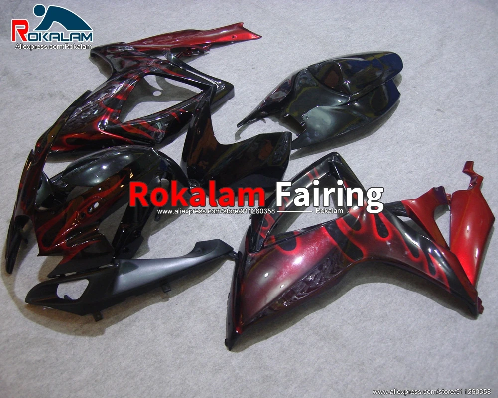 

Motorcycle Shells For Suzuki K6 GSXR600 GSXR750 2006 2007 GSX-R600 GSX-R750 06 Red Black Motorbike Body Kit (Injection Molding)