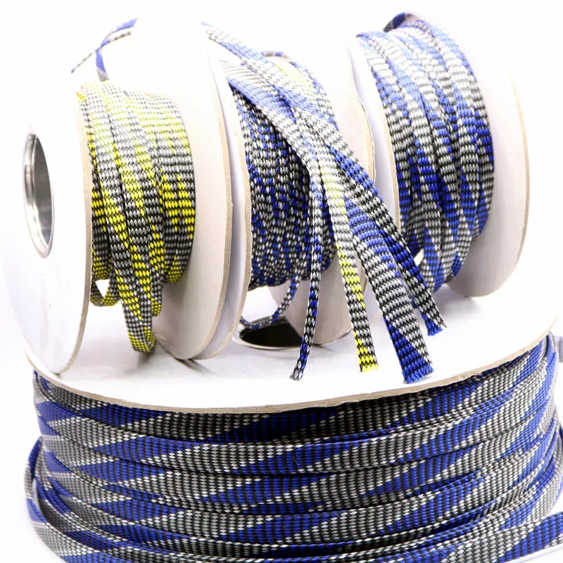 

10m 3 ~ 20mm Kuangm Audio HIFI Shield Suspension Screen Woven Rayon Nylon Cotton Snakeskin Mesh Knit Braided Cable Sleeve Tube