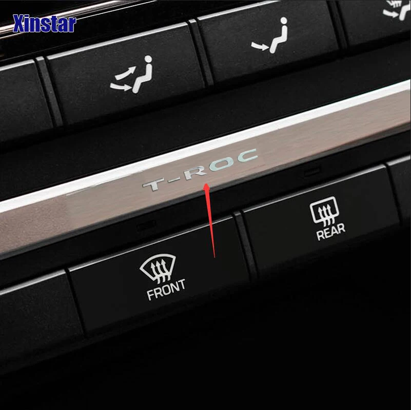 Stainless Steel Car Interior Decals Sticker For Volkswagen TROC T-Roc