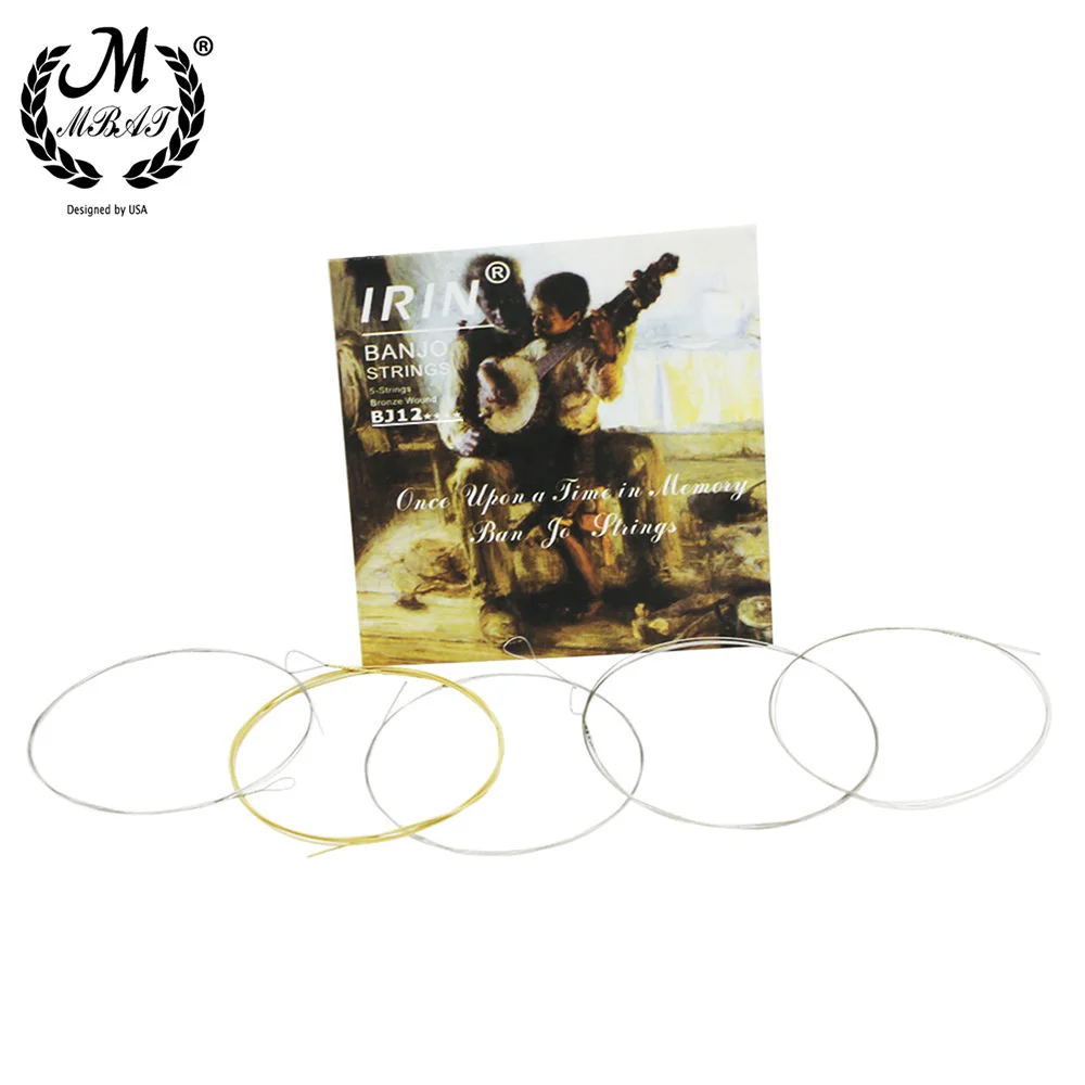 M MBAT 5Pcs/Set Banjo Strings Stainless Plated Steel Coated Copper Alloy Wound Musical Instrument Part Banjo Strings Accessories