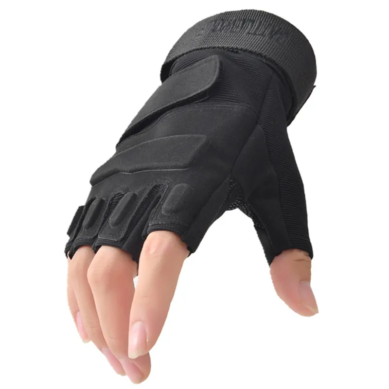 Guantes tácticos sin dedos para hombre y mujer, antideslizantes, de medio dedo, para Fitness, gimnasio, deportes, ciclismo, novedad