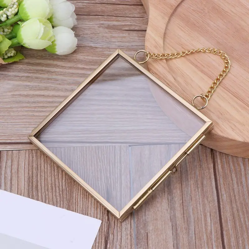 DIY Hanging Glass Metal Photo Picture Frame Flower Plant Specimen Display Decor