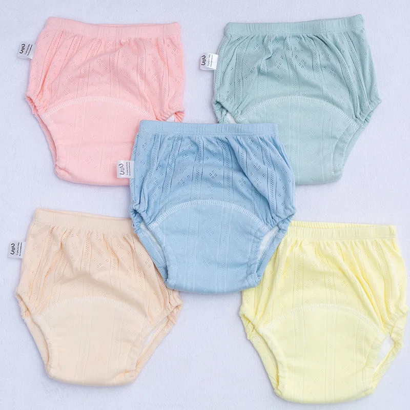 Newborn Training Pants Summer Baby Shorts Solid Color Washable Underwear Boy Girl Cloth Diapers Reusable Nappies Infant Panties