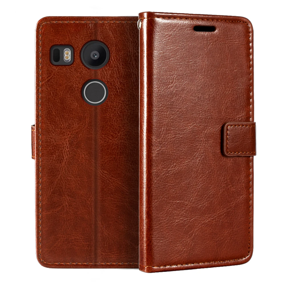 Funda con tapa magnética para LG Nexus 5X, carcasa de cuero PU Premium con tarjetero y soporte, para LG Nexus 5X