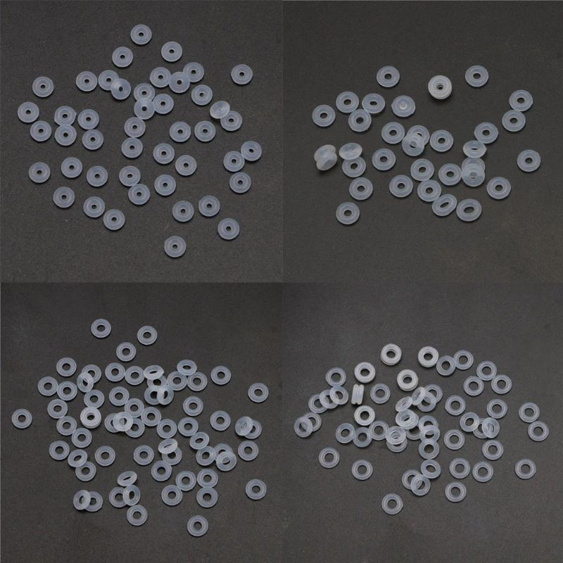 100Pcs Silicone Rubber Stoppers Ring Bead Charms Bracelets Compatible for Use Alone or with Clip Lock Spacer Charm Beads